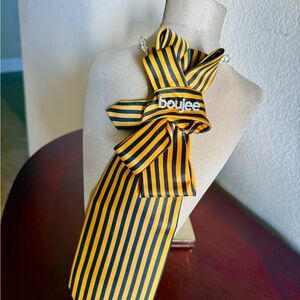 Striped Yellow and Black Bow Tie